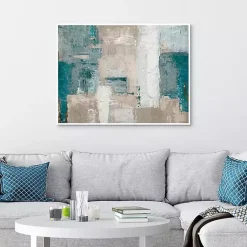 Kirklands Home Cosmopolitan Blue Framed Canvas Art Print Multi Clearance