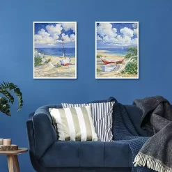 Kirklands Home Costa Del Sol Framed Canvas Art Prints, Set of 2 Outlet