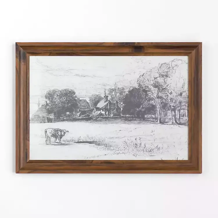 Kirklands Home Cottage Behind Horsley House Framed Art Print Online