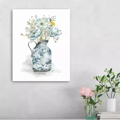 Kirklands Home Cottage Garden Blues I Canvas Art Print New