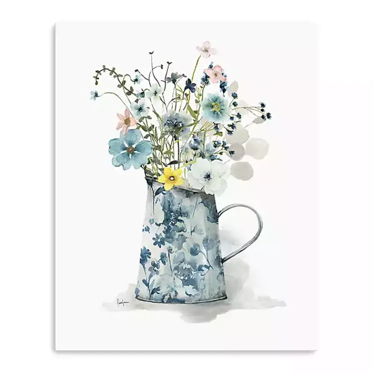 Kirklands Home Cottage Garden Blues II Canvas Art Print New
