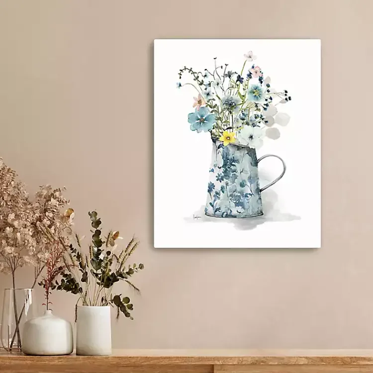 Kirklands Home Cottage Garden Blues II Canvas Art Print New