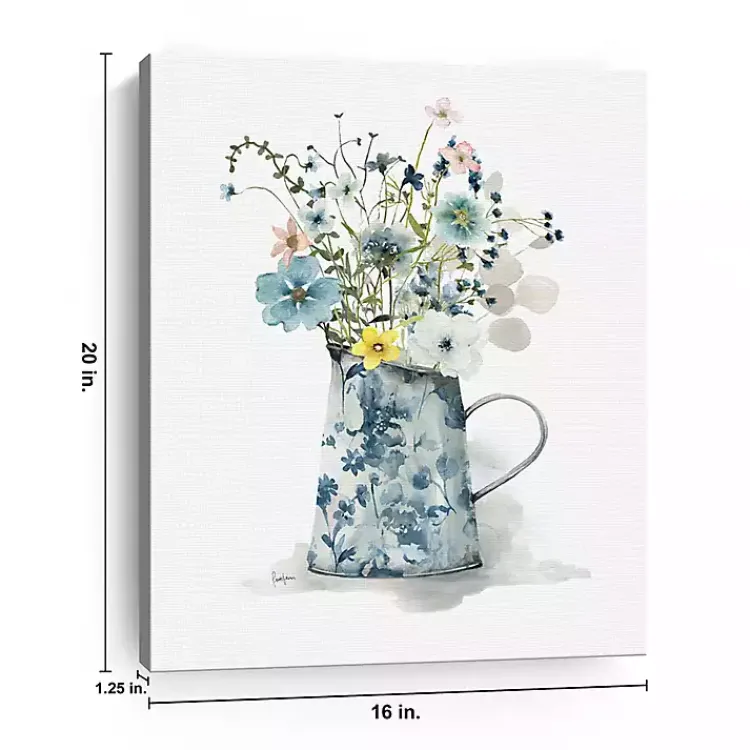 Kirklands Home Cottage Garden Blues II Canvas Art Print New