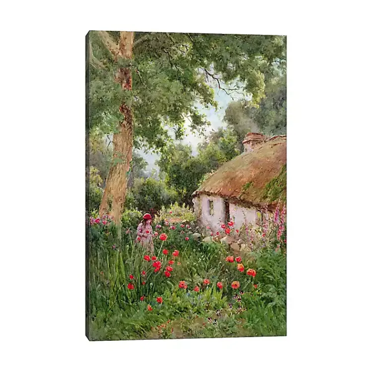 Kirklands Home Cottage Garden Canvas Art Print Multi Clearance