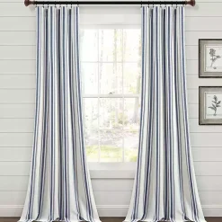 Kirklands Home Cotton Candy Farmhouse Curtain Panel Set, 108 in. Blue