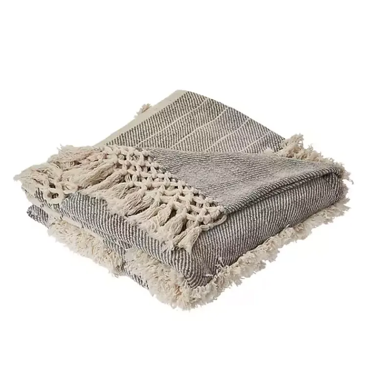 Blankets & Throws>Kirklands Home Cotton Fringe Eclectic Tufted Throw