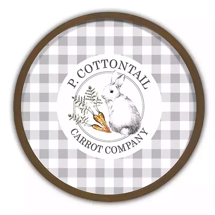 Easter Decorations>Kirklands Home Cottontail Carrot Co. Round Framed Wall Print