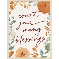 Fall>Kirklands Home Count Your Many Blessings Framed Wall Plaque