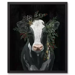 Christmas Art & Wall Decor>Kirklands Home Cow Star Garland Christmas Framed Wall Plaque
