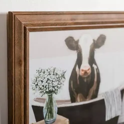 Kirklands Home Cows in the Bathtub Framed Art Prints, Set of 2 Multi Clearance