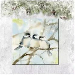 Kirklands Home Cozy Chickadees Outdoor Canvas Art Print New