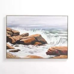 Kirklands Home Crashing Waves Framed Canvas Art Print Best