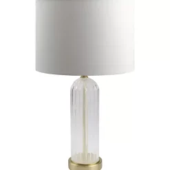 Kirklands Home Crassula Clear Glass Table Lamp White Best
