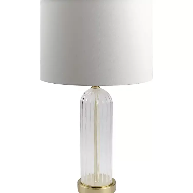 Kirklands Home Crassula Clear Glass Table Lamp White Best