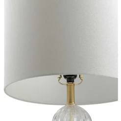 Kirklands Home Crassula Clear Glass Table Lamp White Best