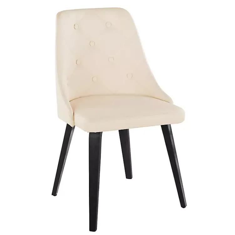 Kirklands Home Cream & Black Faux Leather Dining Chairs, Set of 2 Ivory Best