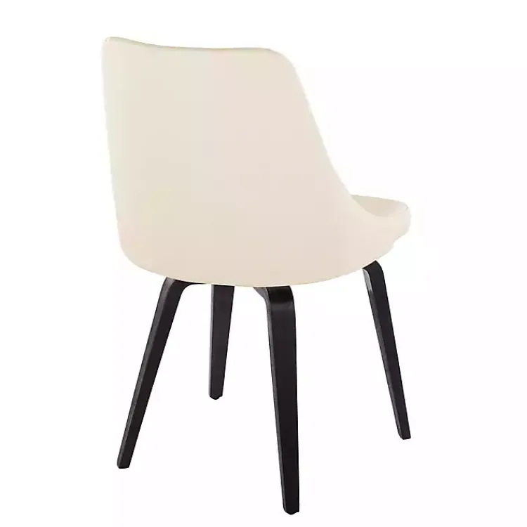 Kirklands Home Cream & Black Faux Leather Dining Chairs, Set of 2 Ivory Best