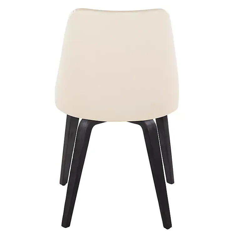 Kirklands Home Cream & Black Faux Leather Dining Chairs, Set of 2 Ivory Best