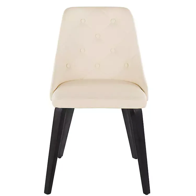 Kirklands Home Cream & Black Faux Leather Dining Chairs, Set of 2 Ivory Best