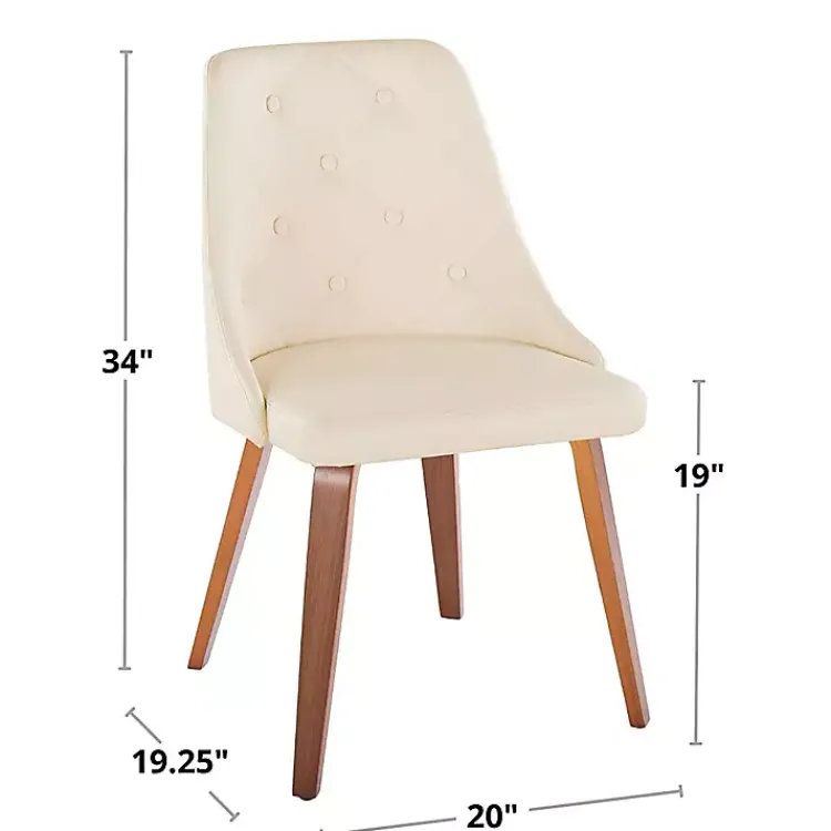 Kirklands Home Cream & Black Faux Leather Dining Chairs, Set of 2 Ivory Best