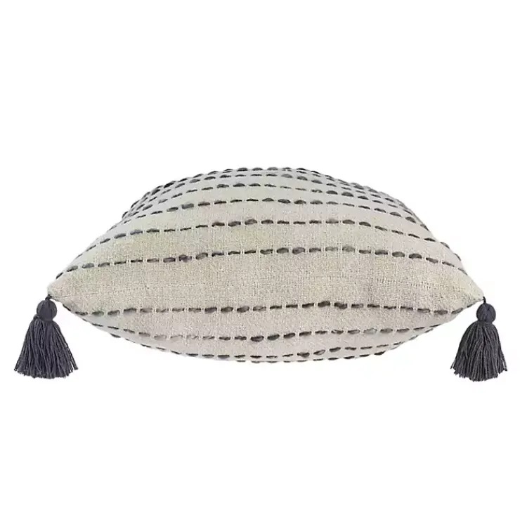 Pillows>Kirklands Home Cream & Navy Ombre Dash Throw Pillow Blue