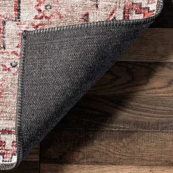 Kirklands Home Cream & Red Diamond Trellis Washable Area Rug, 7x9 Best
