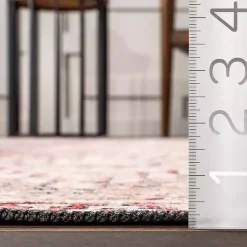 Kirklands Home Cream & Red Diamond Trellis Washable Area Rug, 3x5 Discount