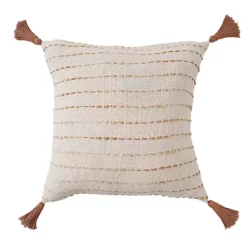 Pillows>Kirklands Home Cream & Terracotta Ombre Dash Throw Pillow Orange