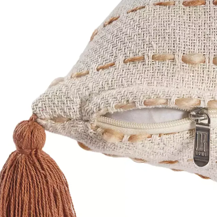 Pillows>Kirklands Home Cream & Terracotta Ombre Dash Throw Pillow Orange