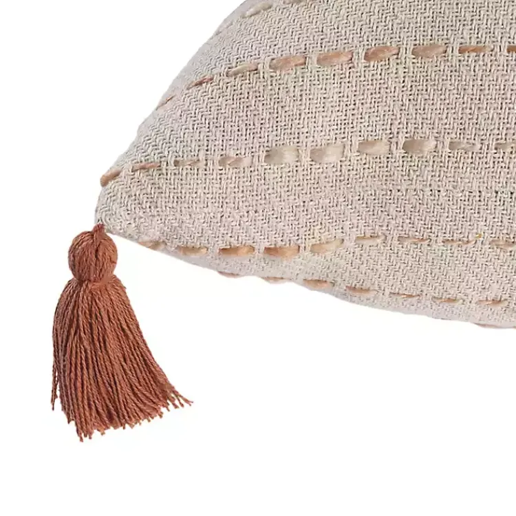 Pillows>Kirklands Home Cream & Terracotta Ombre Dash Throw Pillow Orange