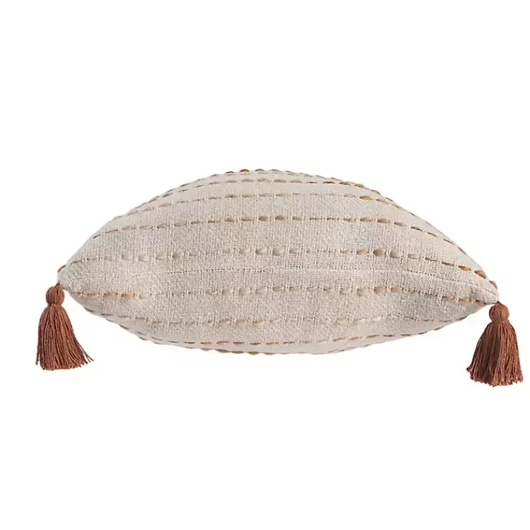 Pillows>Kirklands Home Cream & Terracotta Ombre Dash Throw Pillow Orange