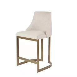 Kirklands Home Cream and Gold Counter Stool White Clearance