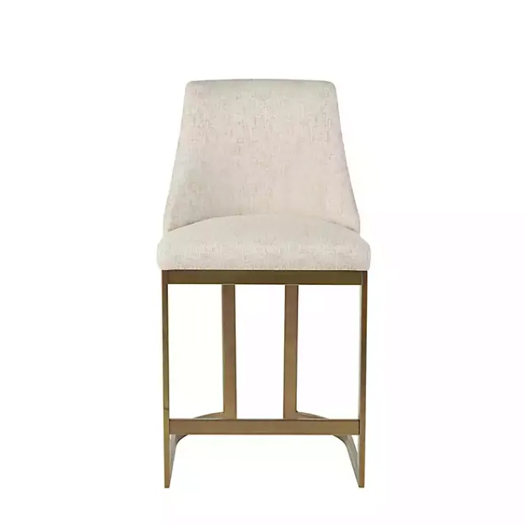 Kirklands Home Cream and Gold Counter Stool White Clearance