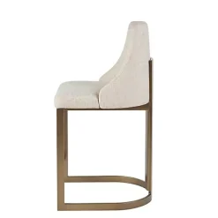 Kirklands Home Cream and Gold Counter Stool White Clearance