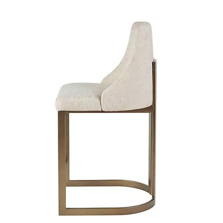 Kirklands Home Cream and Gold Counter Stool White Clearance