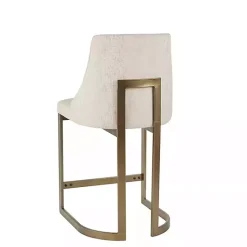 Kirklands Home Cream and Gold Counter Stool White Clearance
