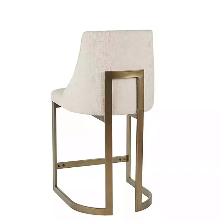 Kirklands Home Cream and Gold Counter Stool White Clearance