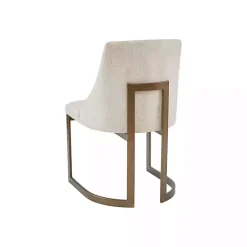 Kirklands Home Cream and Gold Modern Dining Chairs, Set of 2 Tan