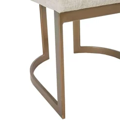 Kirklands Home Cream and Gold Modern Dining Chairs, Set of 2 Tan