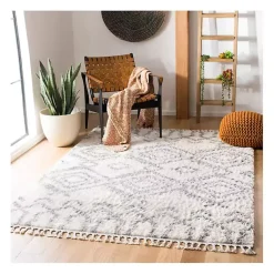 Kirklands Home Cream and Gray Bergen Tribal Fringe Shag Rug, 5x7 Online
