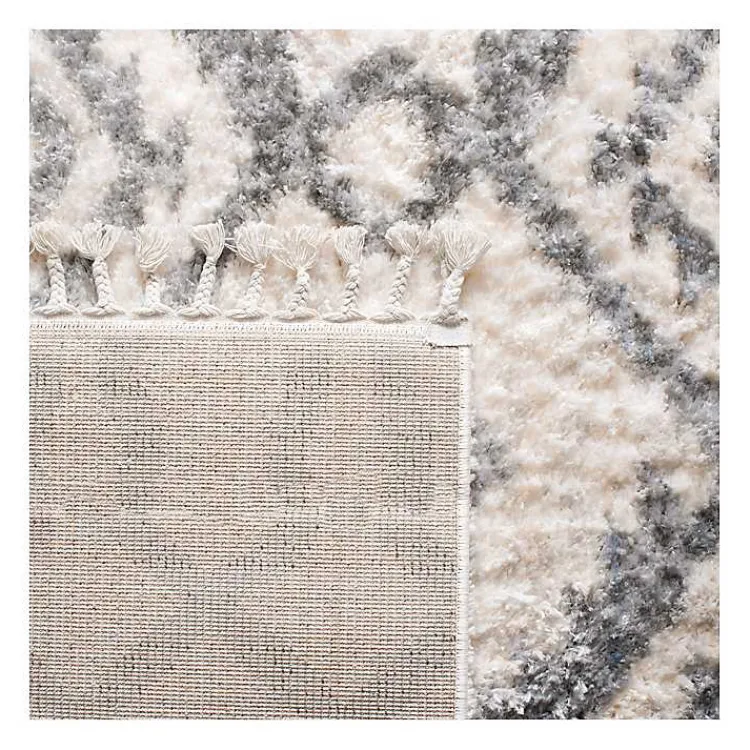 Kirklands Home Cream and Gray Bergen Tribal Fringe Shag Rug, 5x7 Online
