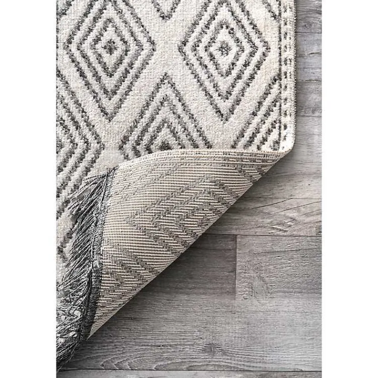 Kirklands Home Cream and Gray Miriam Striped Outdoor Rug, 5x8 Hot