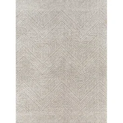 Kirklands Home Cream and Gray Zig Zag Area Rug, 5x7 Clearance