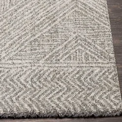 Kirklands Home Cream and Gray Zig Zag Area Rug, 5x7 Clearance