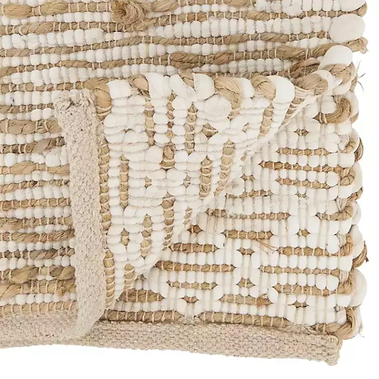 Kirklands Home Cream and Tan Woven Diamond Table Runner Hot