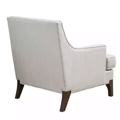 Kirklands Home Cream and White Contrast Welting Accent Chair Ivory New