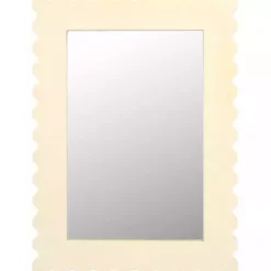 Kirklands Home Cream Angular Scalloped Nadia Wall Mirror White Discount