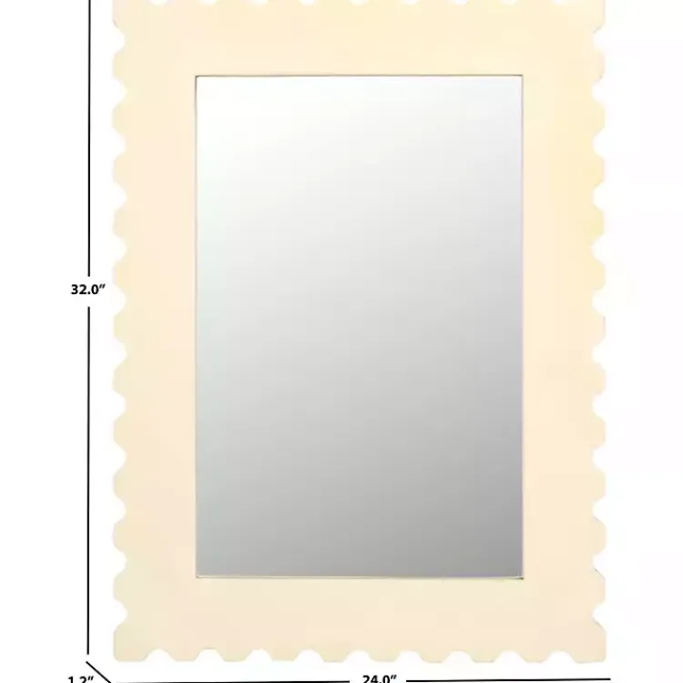 Kirklands Home Cream Angular Scalloped Nadia Wall Mirror White Discount