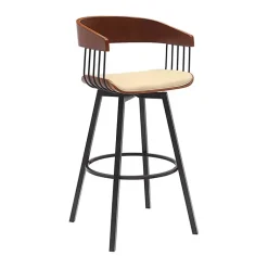 Kirklands Home Cream Athena Swivel Bar Stool Ivory Clearance