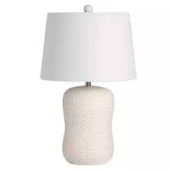 Kirklands Home Cream Basketweave Ceramic Table Lamp White Online